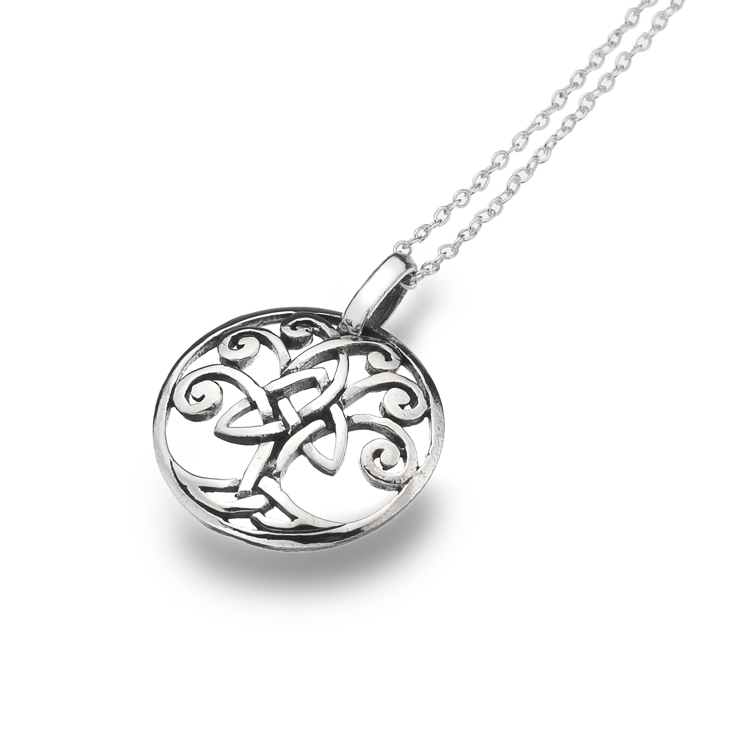 Sterling Silver Celtic Tree of Life Round Pendant